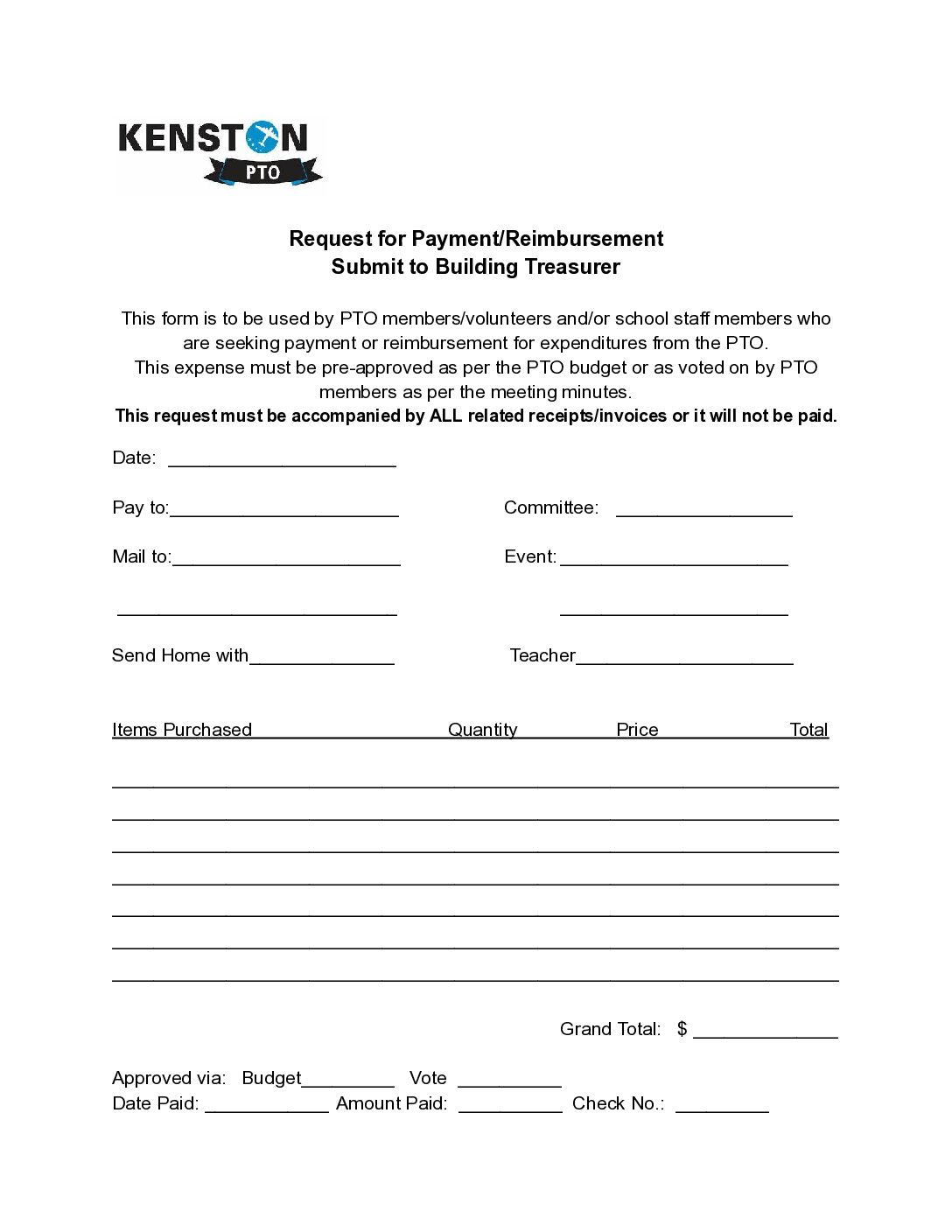 Remibursment Request